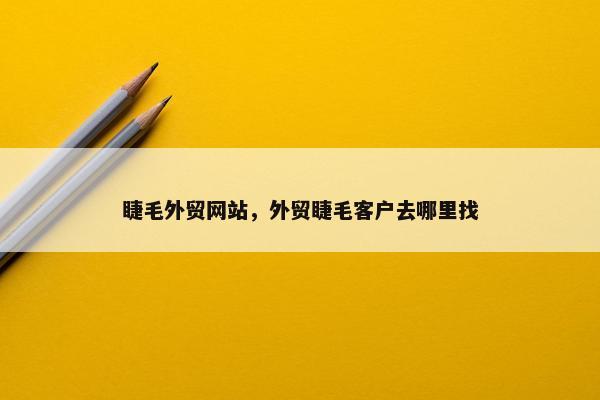 睫毛外贸网站，外贸睫毛客户去哪里找
