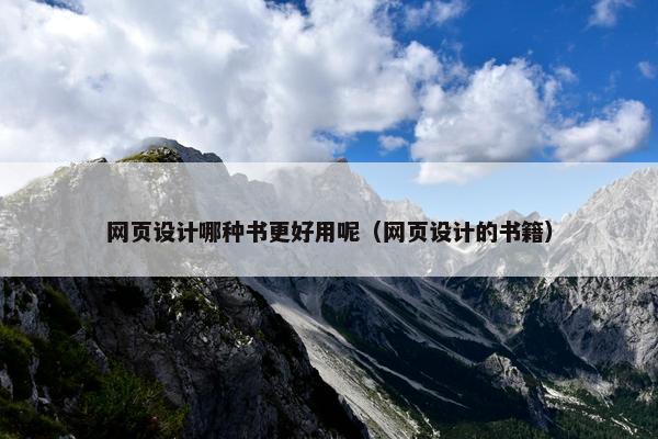 网页设计哪种书更好用呢（网页设计的书籍）