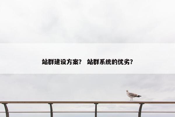 站群建设方案？ 站群系统的优劣？