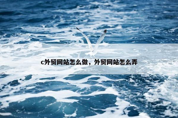 c外贸网站怎么做，外贸网站怎么弄