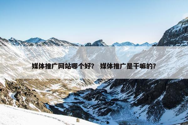 媒体推广网站哪个好？ 媒体推广是干嘛的？