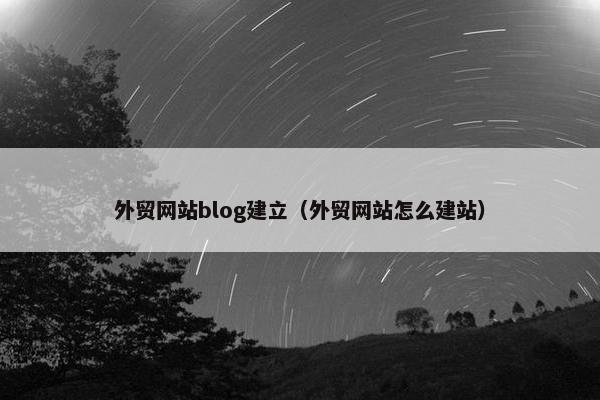 外贸网站blog建立（外贸网站怎么建站）