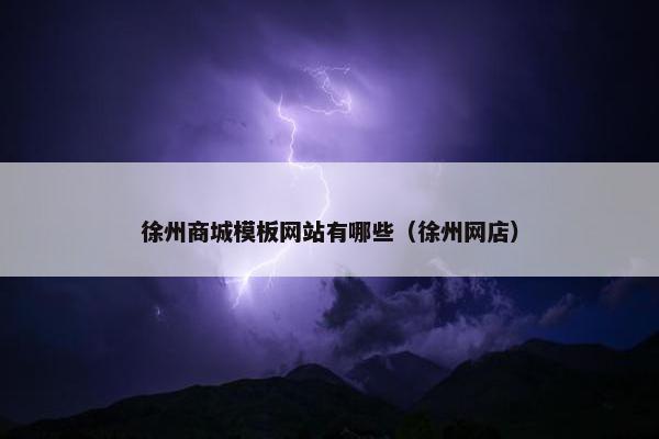 徐州商城模板网站有哪些（徐州网店）