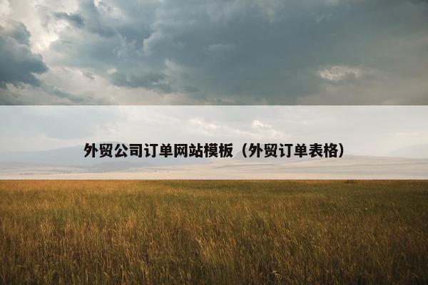 外贸公司订单网站模板（外贸订单表格）