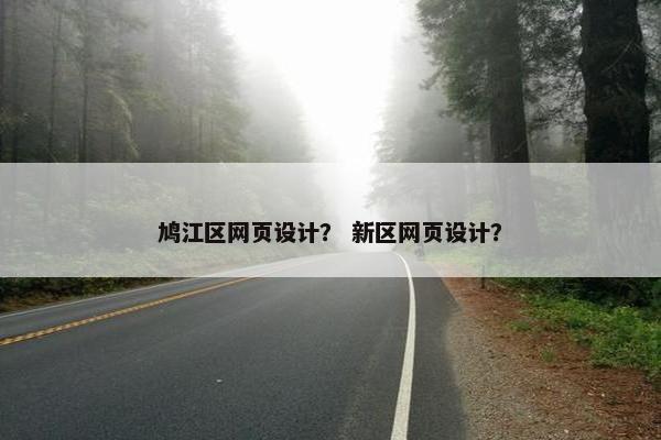 鸠江区网页设计？ 新区网页设计？