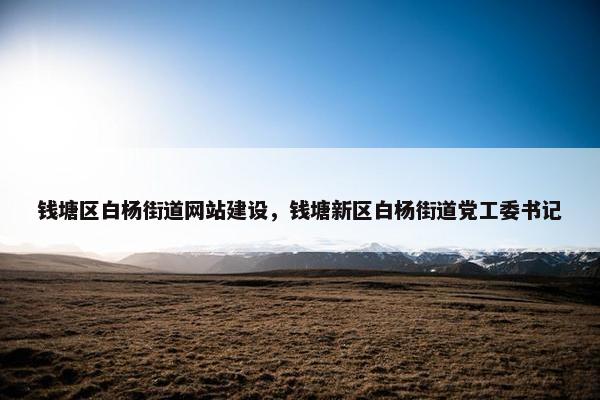 钱塘区白杨街道网站建设，钱塘新区白杨街道党工委书记