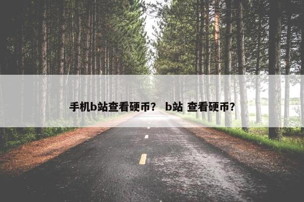 手机b站查看硬币？ b站 查看硬币？