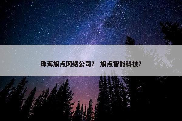 珠海旗点网络公司？ 旗点智能科技？