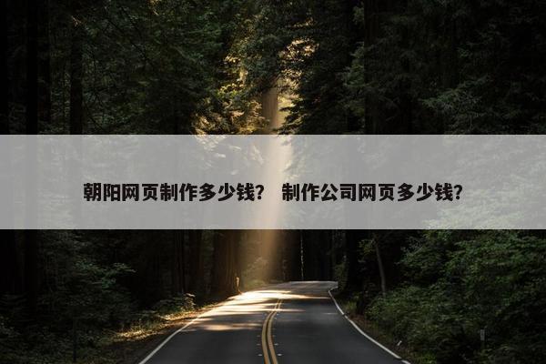 朝阳网页制作多少钱？ 制作公司网页多少钱？