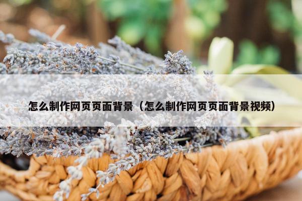 怎么制作网页页面背景（怎么制作网页页面背景视频）