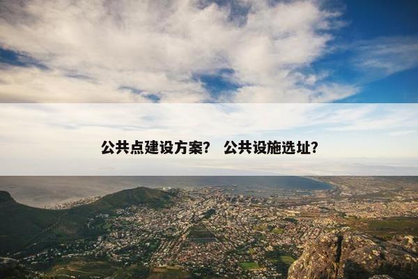 公共点建设方案？ 公共设施选址？