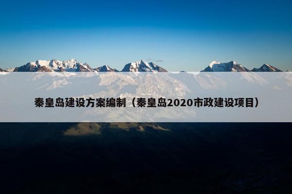 秦皇岛建设方案编制（秦皇岛2020市政建设项目）