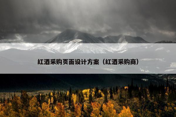 红酒采购页面设计方案（红酒采购商）