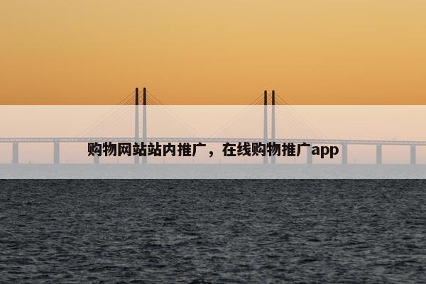 购物网站站内推广，在线购物推广app