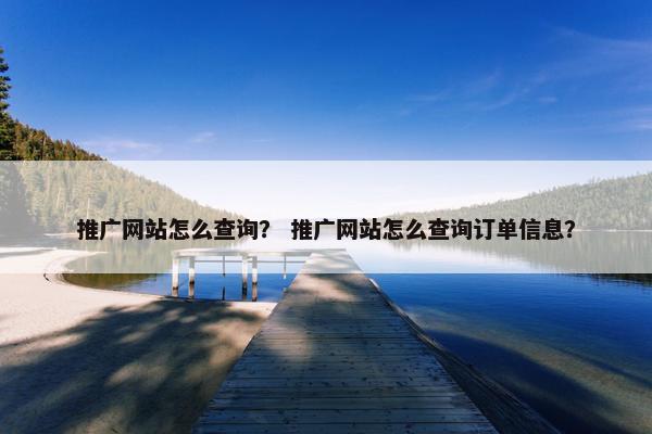 推广网站怎么查询？ 推广网站怎么查询订单信息？