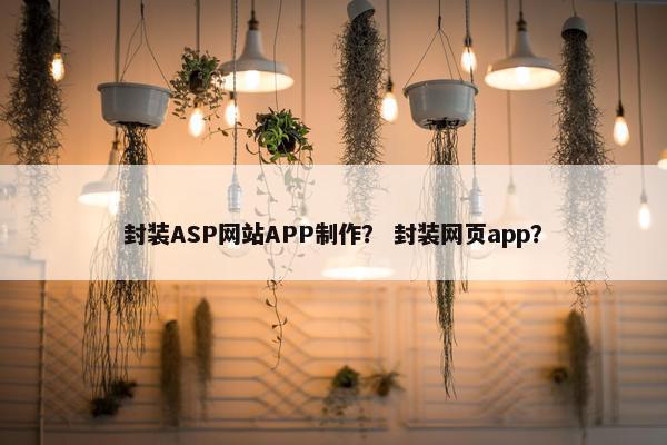 封装ASP网站APP制作？ 封装网页app？