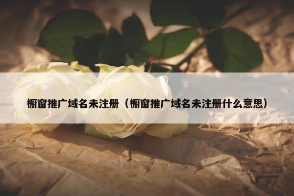 橱窗推广域名未注册（橱窗推广域名未注册什么意思）