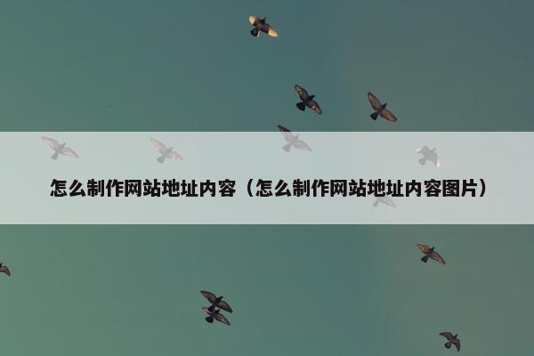 怎么制作网站地址内容（怎么制作网站地址内容图片）