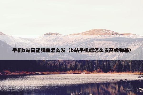 手机b站高能弹幕怎么发（b站手机端怎么发高级弹幕）