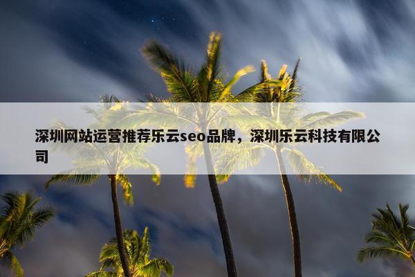 深圳网站运营推荐乐云seo品牌，深圳乐云科技有限公司