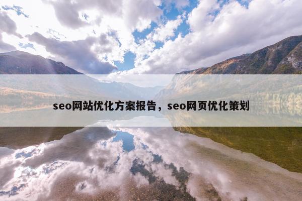 seo网站优化方案报告，seo网页优化策划
