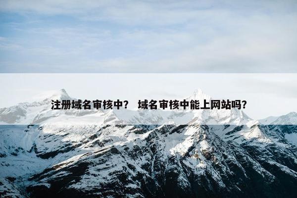 注册域名审核中？ 域名审核中能上网站吗？