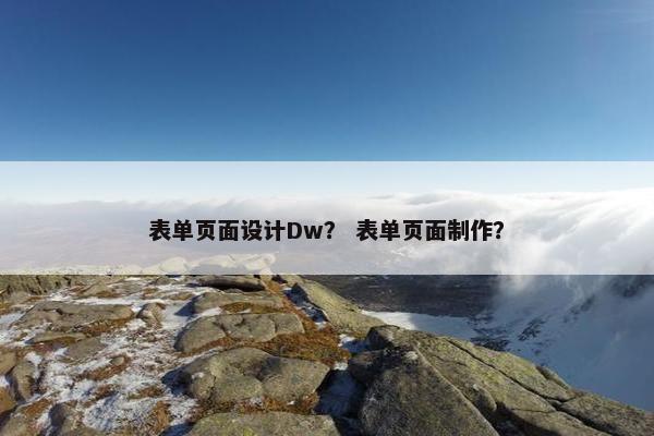 表单页面设计Dw？ 表单页面制作？