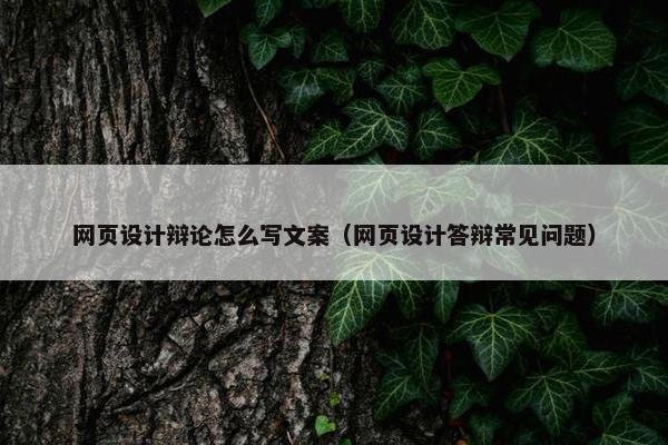 网页设计辩论怎么写文案（网页设计答辩常见问题）