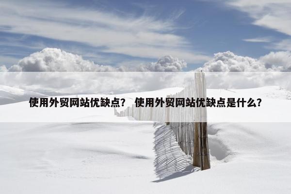 使用外贸网站优缺点？ 使用外贸网站优缺点是什么？