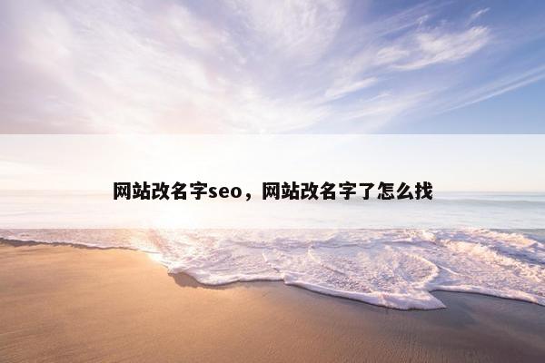 网站改名字seo，网站改名字了怎么找