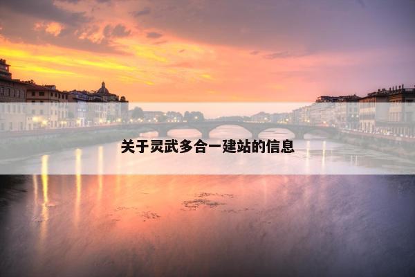 关于灵武多合一建站的信息