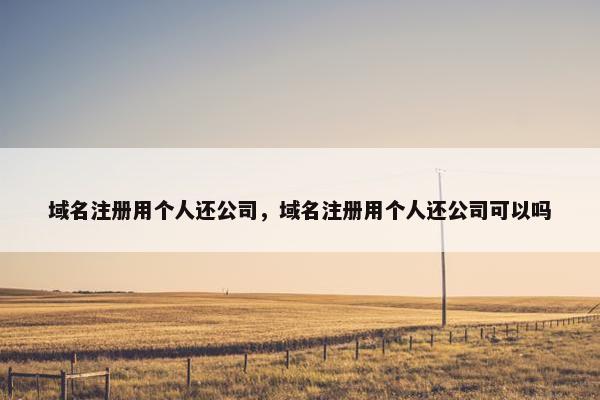 域名注册用个人还公司，域名注册用个人还公司可以吗