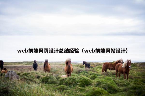 web前端网页设计总结经验（web前端网站设计）