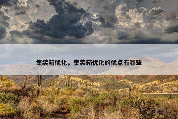 集装箱优化，集装箱优化的优点有哪些