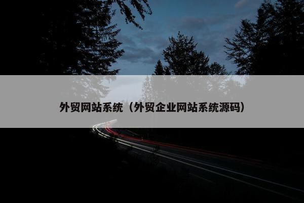 外贸网站系统（外贸企业网站系统源码）