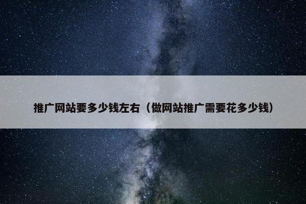 推广网站要多少钱左右（做网站推广需要花多少钱）