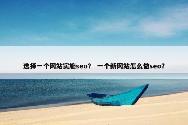 选择一个网站实施seo？ 一个新网站怎么做seo？