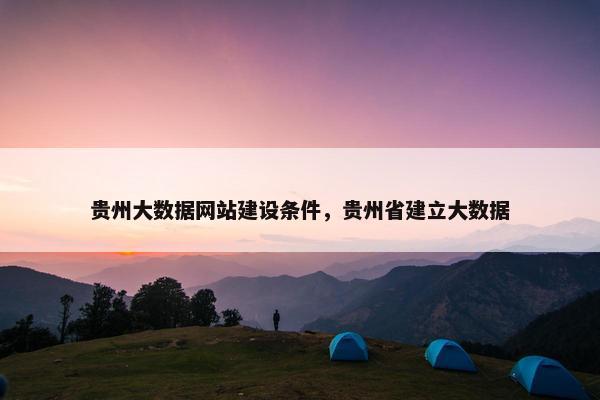 贵州大数据网站建设条件，贵州省建立大数据