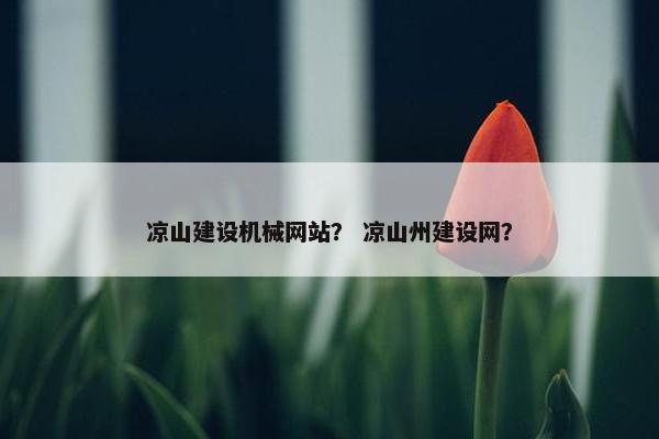 凉山建设机械网站？ 凉山州建设网？