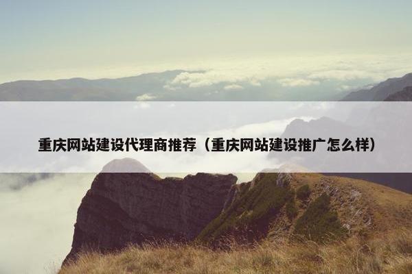 重庆网站建设代理商推荐（重庆网站建设推广怎么样）