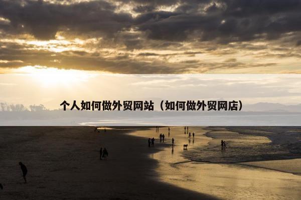 个人如何做外贸网站（如何做外贸网店）