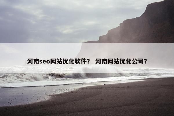 河南seo网站优化软件？ 河南网站优化公司？