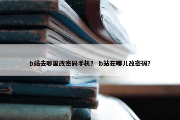 b站去哪里改密码手机？ b站在哪儿改密码？
