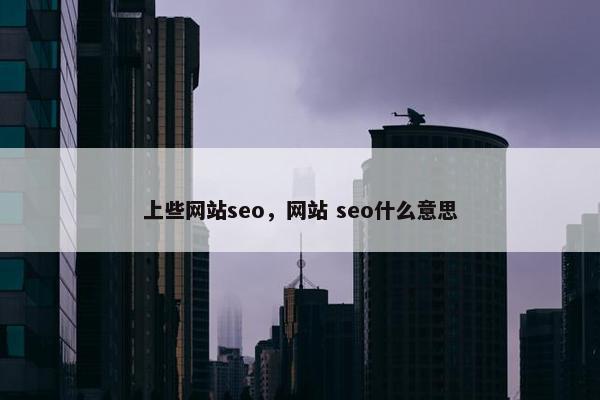 上些网站seo，网站 seo什么意思