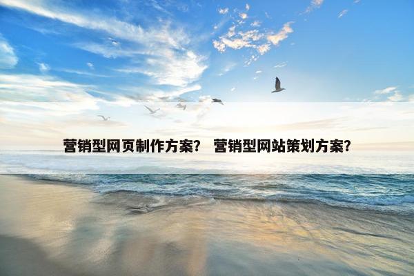 营销型网页制作方案？ 营销型网站策划方案？