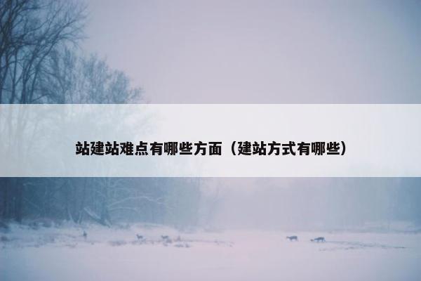 站建站难点有哪些方面（建站方式有哪些）