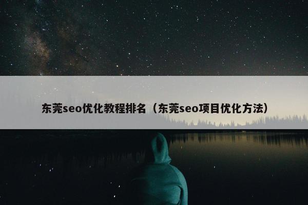 东莞seo优化教程排名（东莞seo项目优化方法）