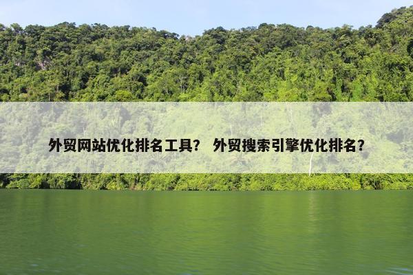 外贸网站优化排名工具？ 外贸搜索引擎优化排名？