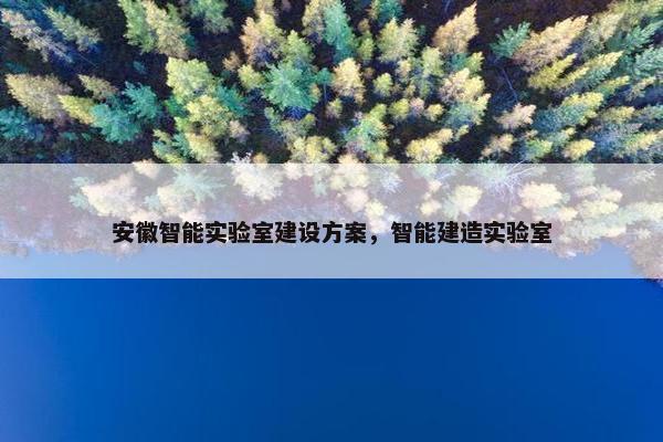安徽智能实验室建设方案，智能建造实验室