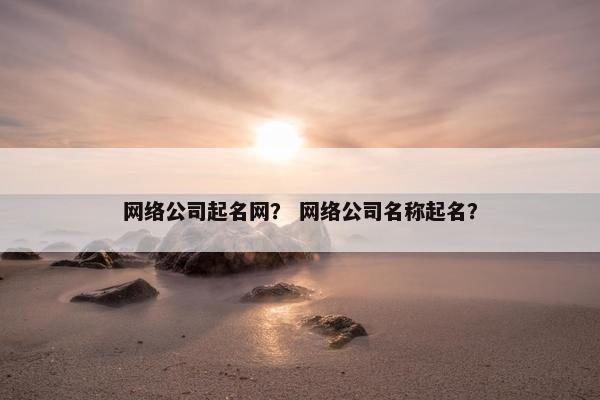 网络公司起名网？ 网络公司名称起名？